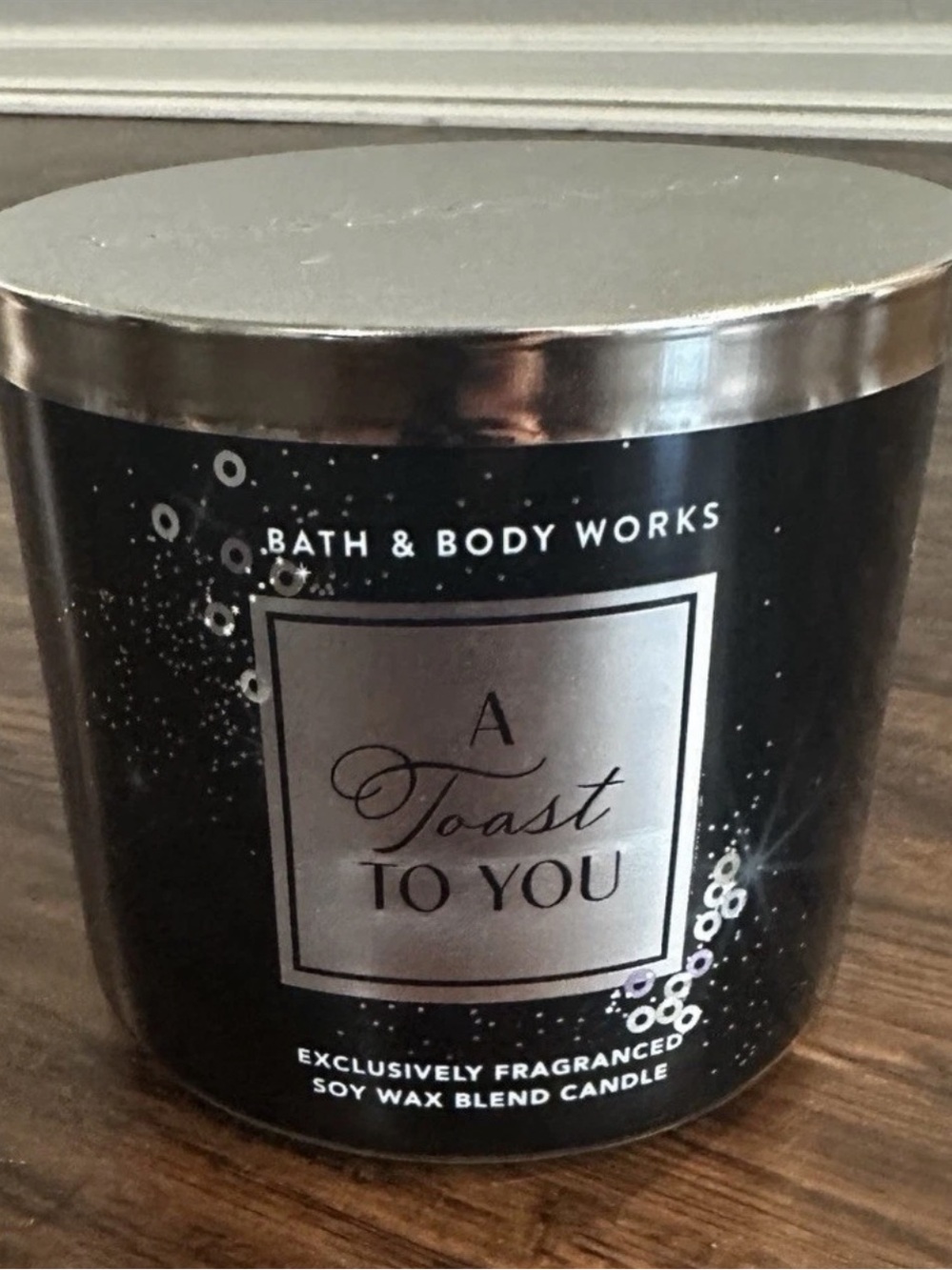 Bath & Body Works A Toast To You Candle - Black & Silver